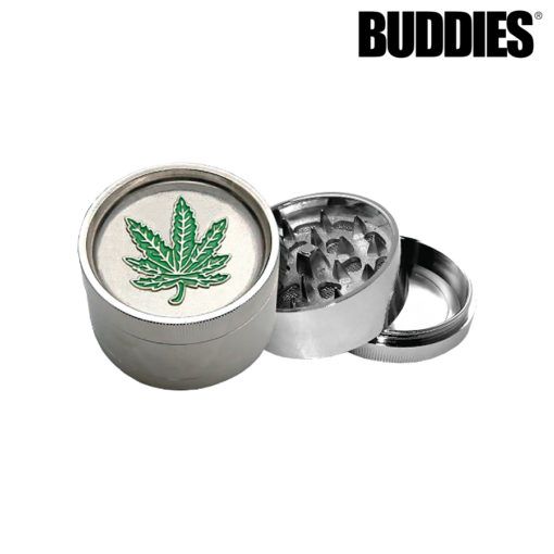 Buddies MT1 Leaf Design Metal Grinder (3 levels)