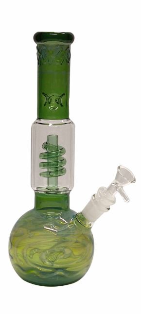 Green Silver Smoke Glass Water Pipe