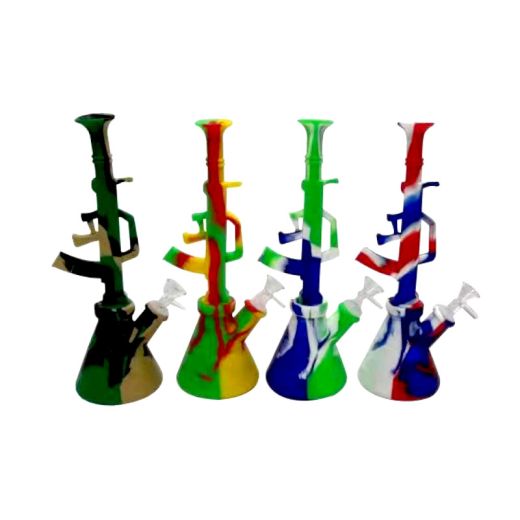 Mixed Colour Large AK47 Silicone Water Pipe 31cm