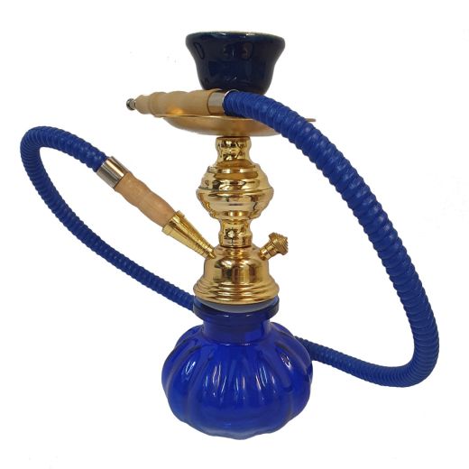 Small Blue Gold Pipe Hookah