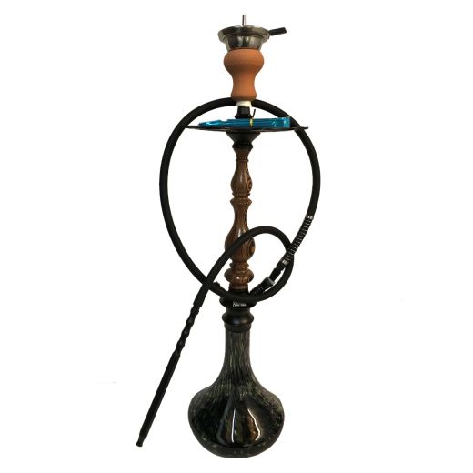 Black Large Wood Hookah 880mm with Charcoal Holder